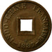 Coin, FRENCH INDO-CHINA, 2 Sapeque, 1887, Paris, AU(55-58), Bronze, KM:6