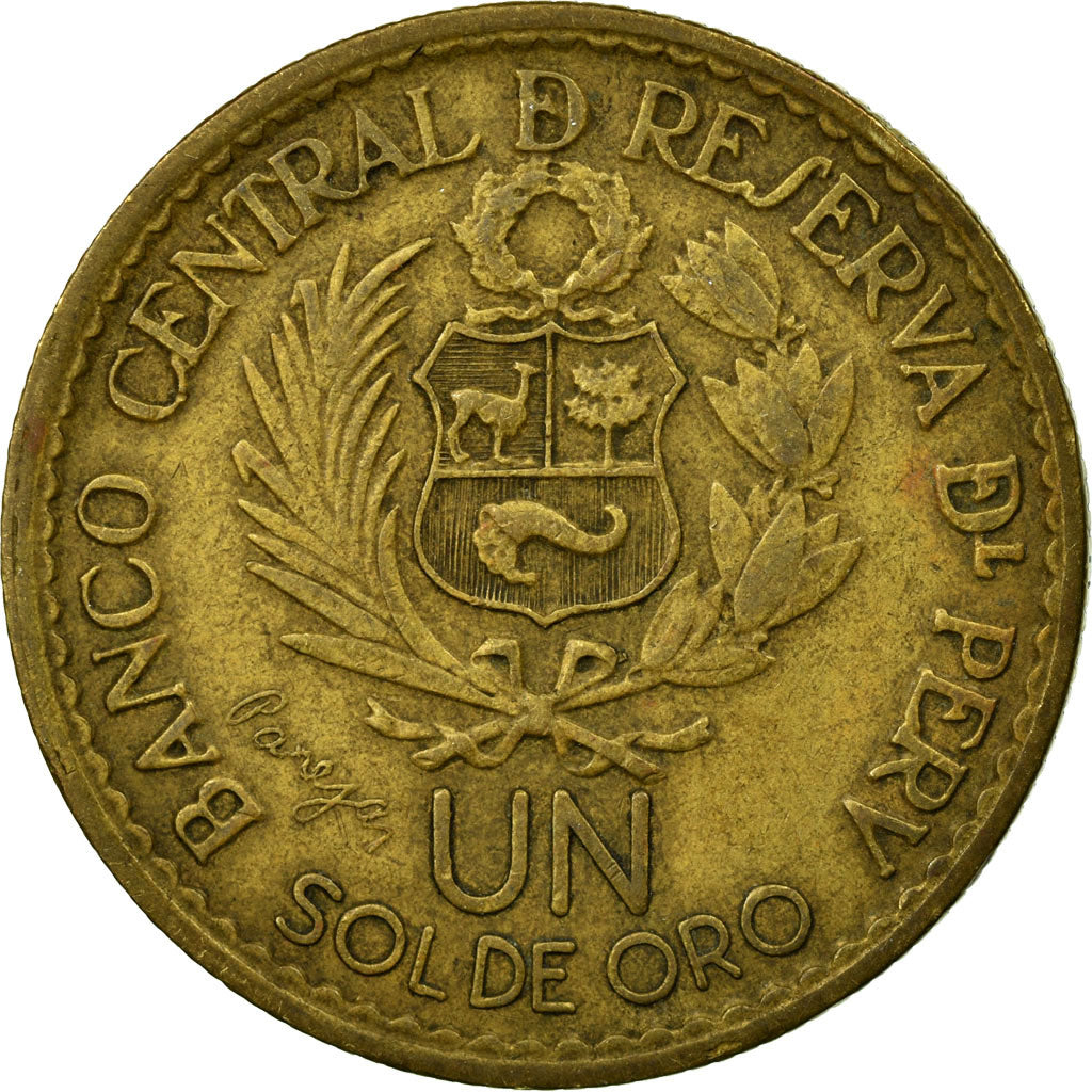 Moneda, Perú, Sol, 1965, Lima, MBC, Latón, KM:240
