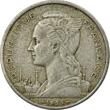 Coin, Réunion, 5 Francs, 1955, VF(20-25), Aluminum, KM:9