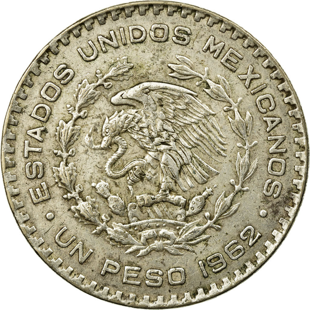 Coin, Mexico, Peso, 1962, Mexico City, EF(40-45), Silver, KM:459