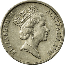 Coin, Australia, Elizabeth II, 5 Cents, 1990, EF(40-45), Copper-nickel, KM:80