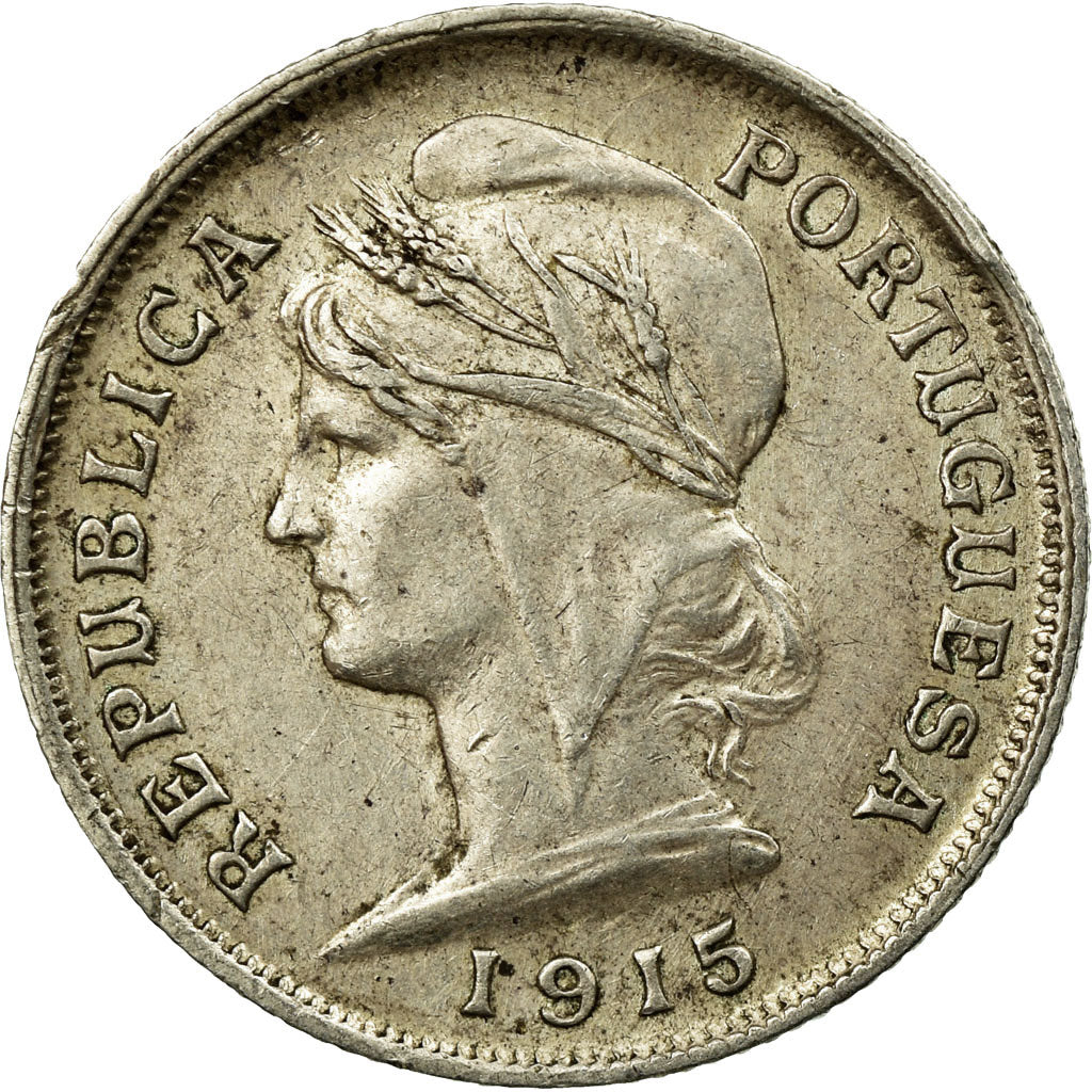 Coin, Portugal, 10 Centavos, 1915, EF(40-45), Silver, KM:563