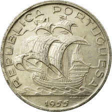 Coin, Portugal, 10 Escudos, 1955, EF(40-45), Silver, KM:586