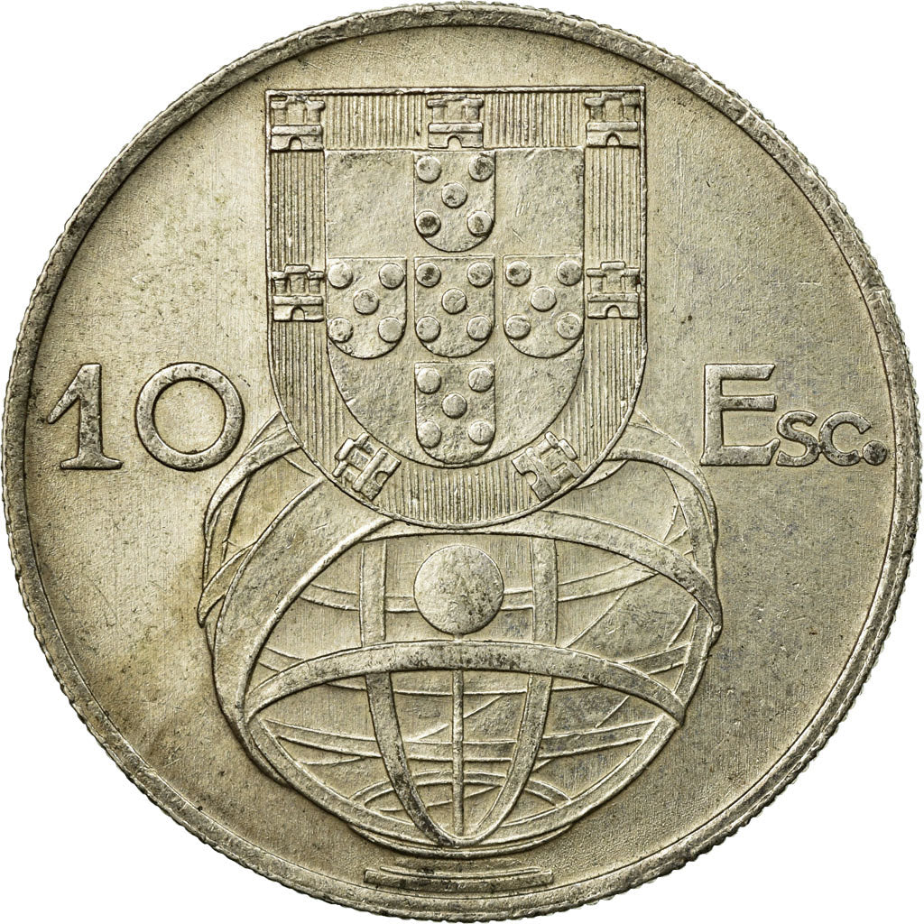 Coin, Portugal, 10 Escudos, 1955, EF(40-45), Silver, KM:586