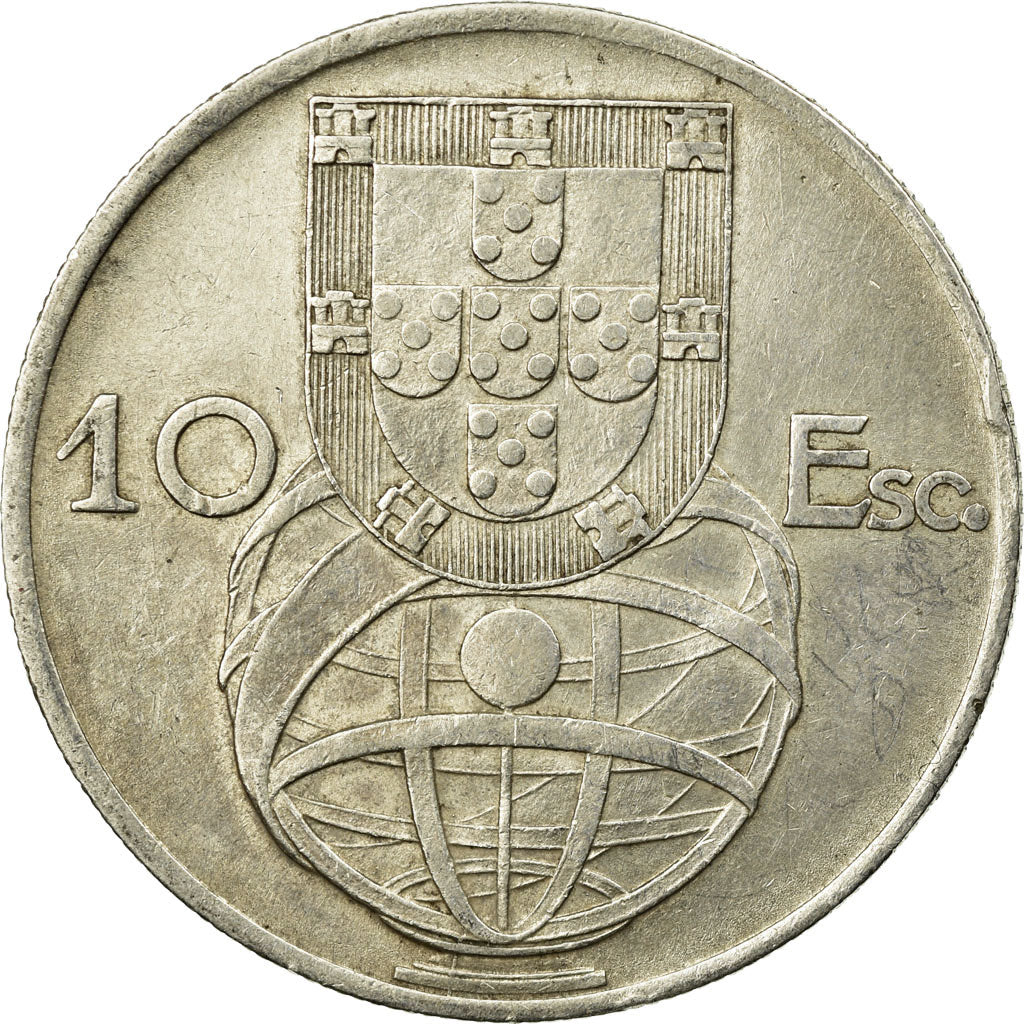 Coin, Portugal, 10 Escudos, 1955, EF(40-45), Silver, KM:586