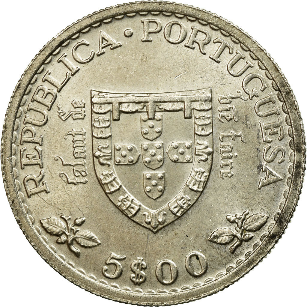 Coin, Portugal, 5 Escudos, 1960, Lisbon, AU(55-58), Silver, KM:587