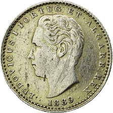 Coin, Portugal, Luiz I, 100 Reis, 1889, EF(40-45), Silver, KM:510