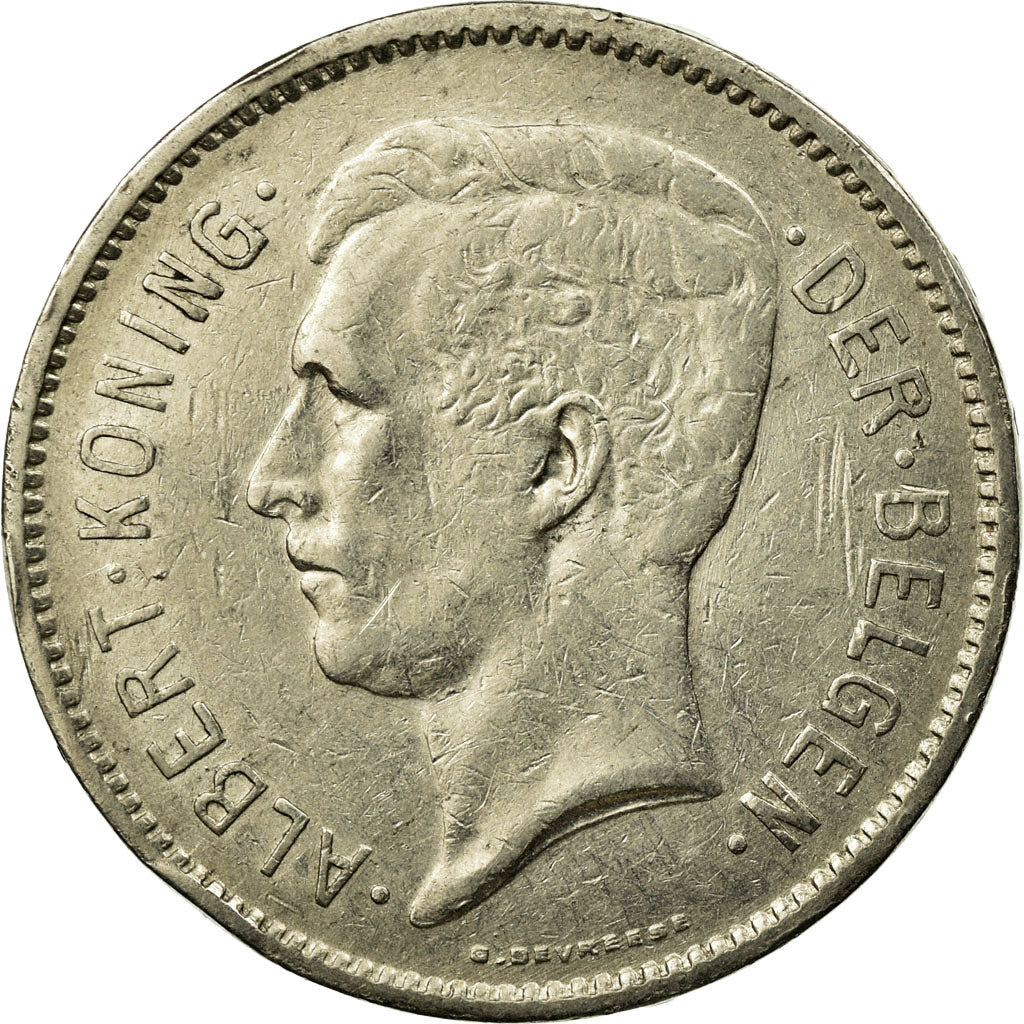 Monnaie, Belgique, 5 Francs, 5 Frank, 1933, TB, Nickel, KM:98