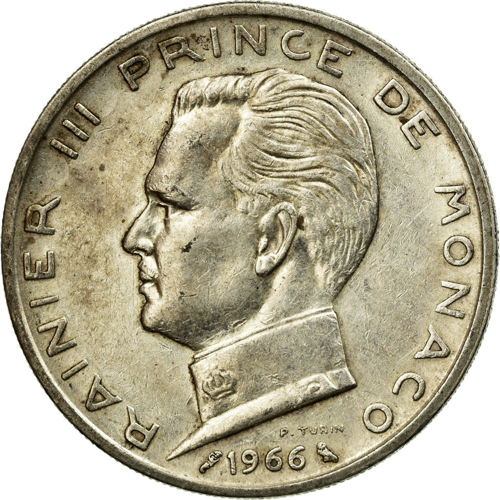 Coin, Monaco, Rainier III, 5 Francs, 1966, EF(40-45), Silver, KM:141, Gadoury:MC