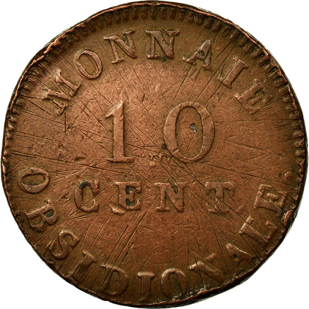 Coin, FRENCH STATES, ANTWERP, 10 Centimes, 1814, Anvers, VF(20-25), Bronze