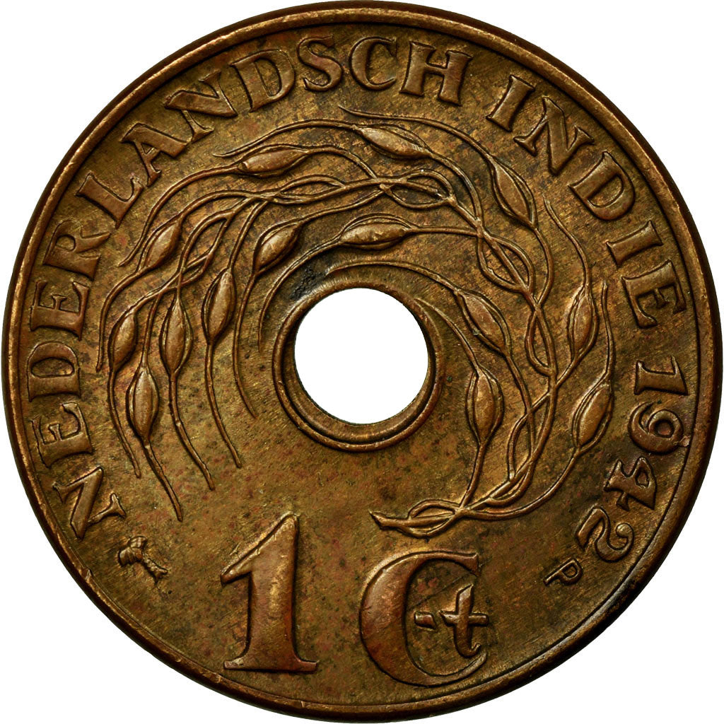 Coin, NETHERLANDS EAST INDIES, Wilhelmina I, Cent, 1942, Utrecht, EF(40-45)