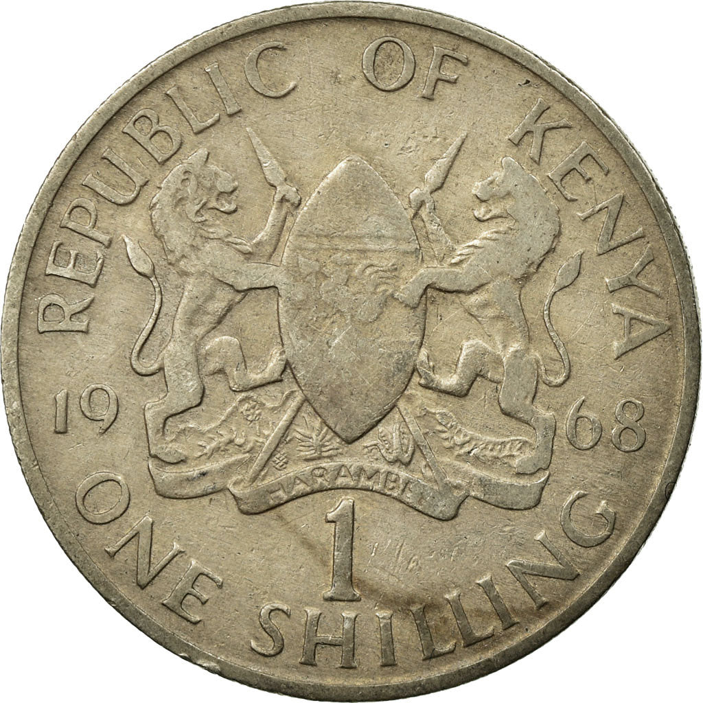 Coin, Kenya, Shilling, 1968, VF(30-35), Copper-nickel, KM:5