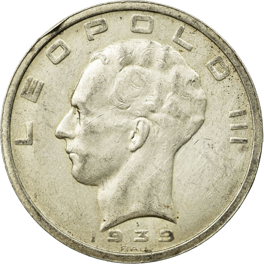 Coin, Belgium, 50 Francs, 50 Frank, 1939, EF(40-45), Silver, KM:122.1