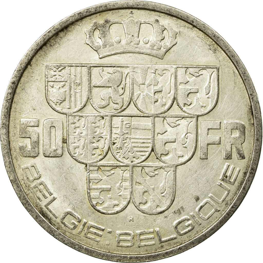 Coin, Belgium, 50 Francs, 50 Frank, 1939, EF(40-45), Silver, KM:122.1