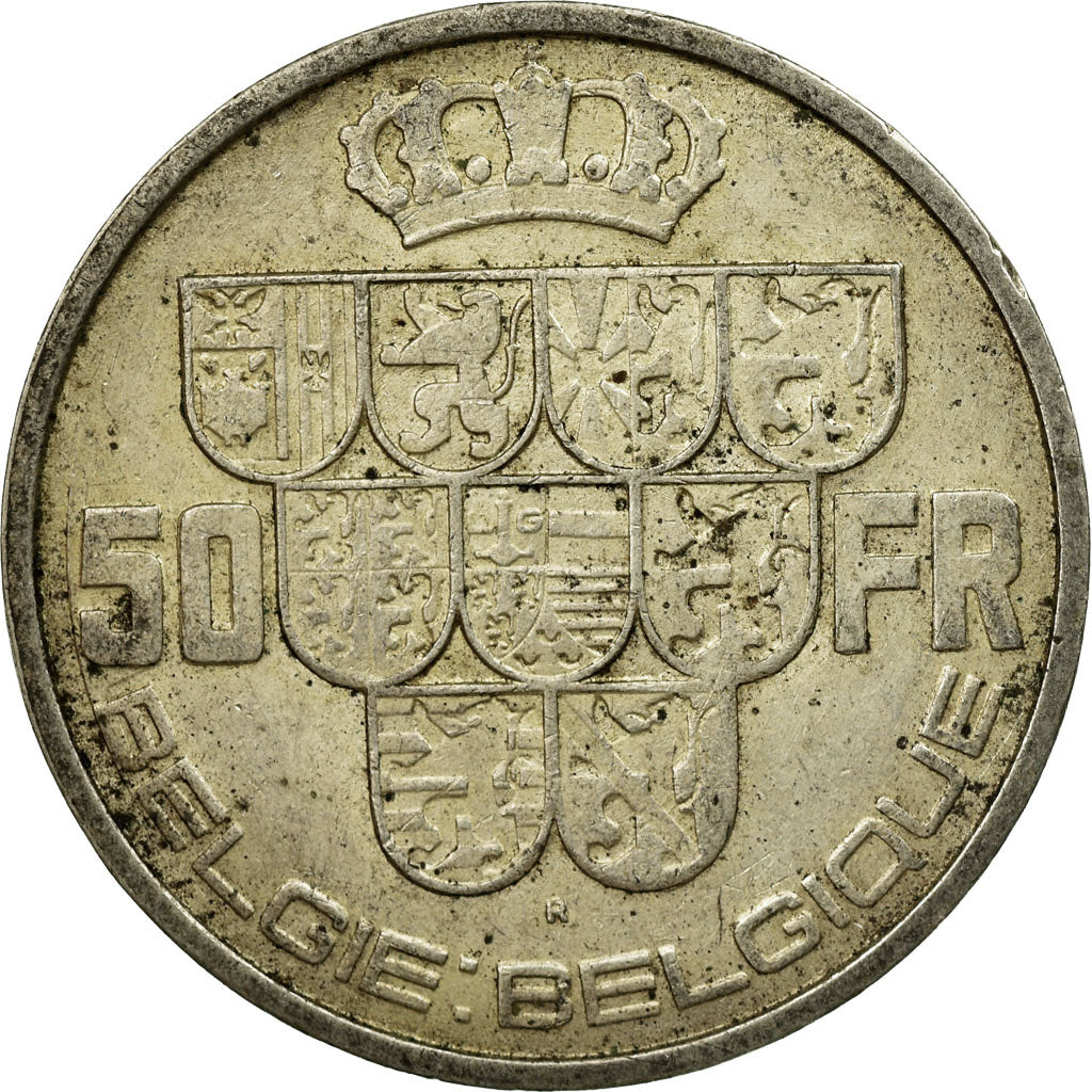 Coin, Belgium, 50 Francs, 50 Frank, 1939, VF(30-35), Silver, KM:122.1