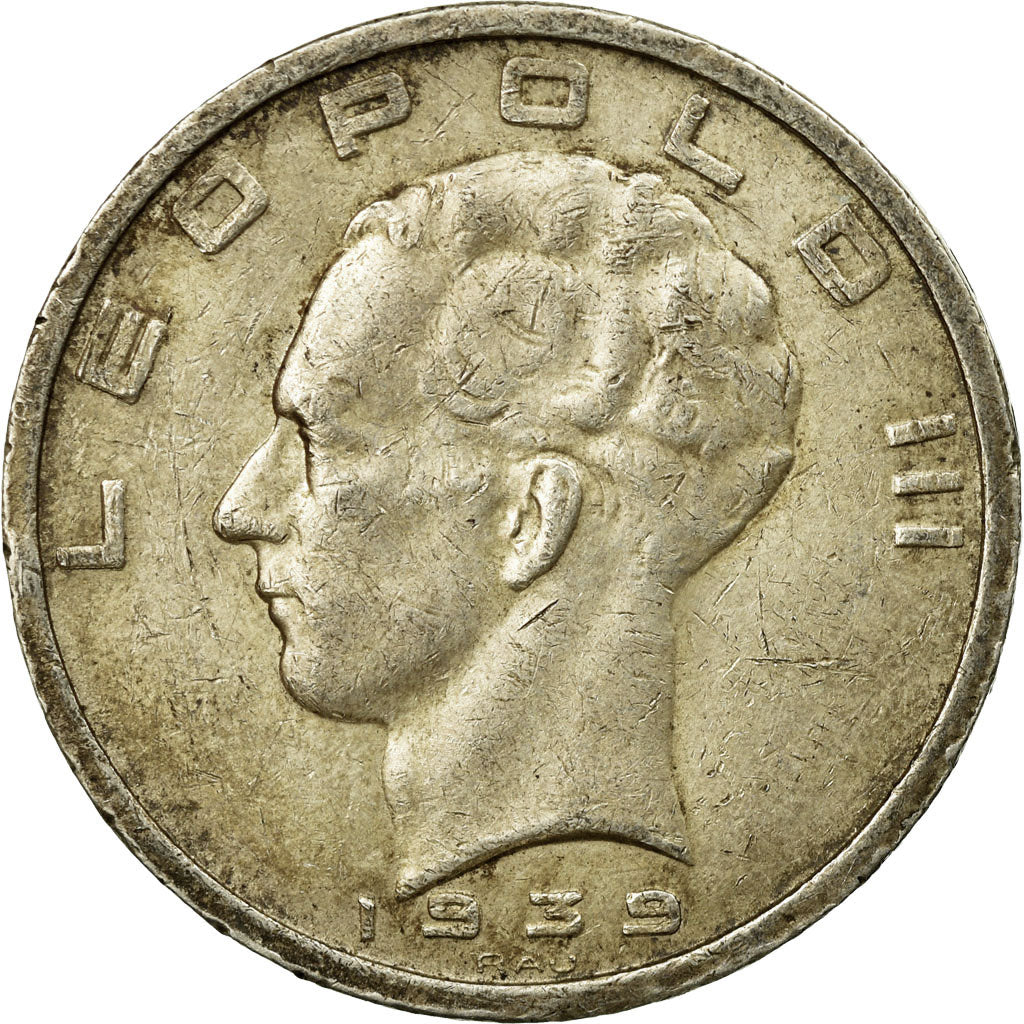 Coin, Belgium, 50 Francs, 50 Frank, 1939, EF(40-45), Silver, KM:121