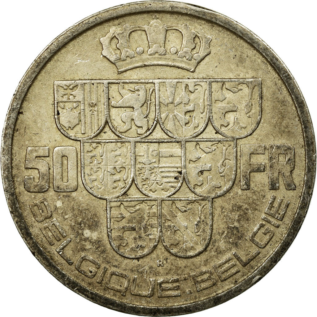 Moneta, Belgio, 50 Francs, 50 Frank, 1939, BB, Argento, KM:121