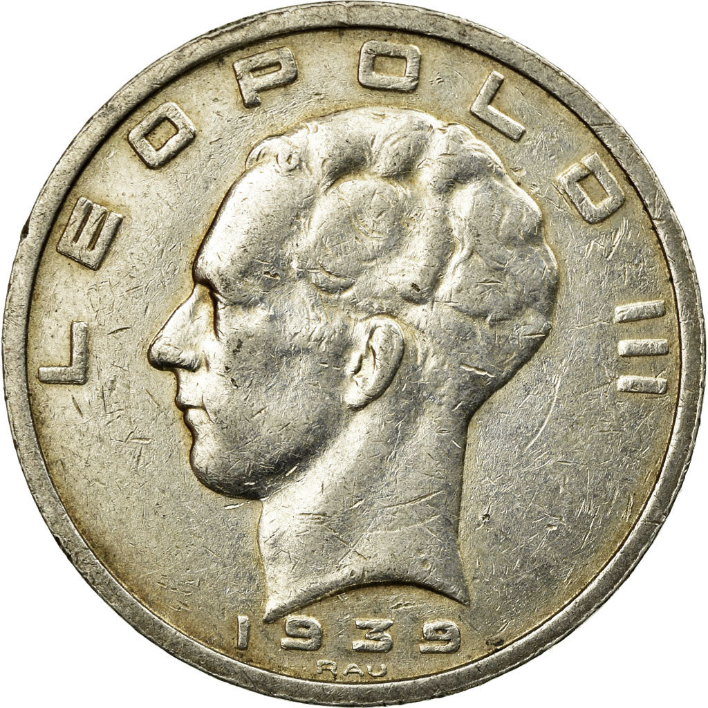 Coin, Belgium, 50 Francs, 50 Frank, 1939, EF(40-45), Silver, KM:121