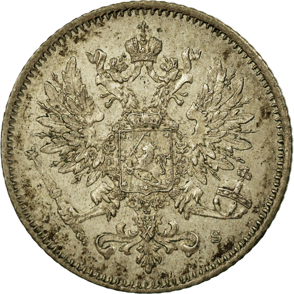 Coin, Finland, Nicholas II, 25 Penniä, 1916, VF(30-35), Silver, KM:6.2