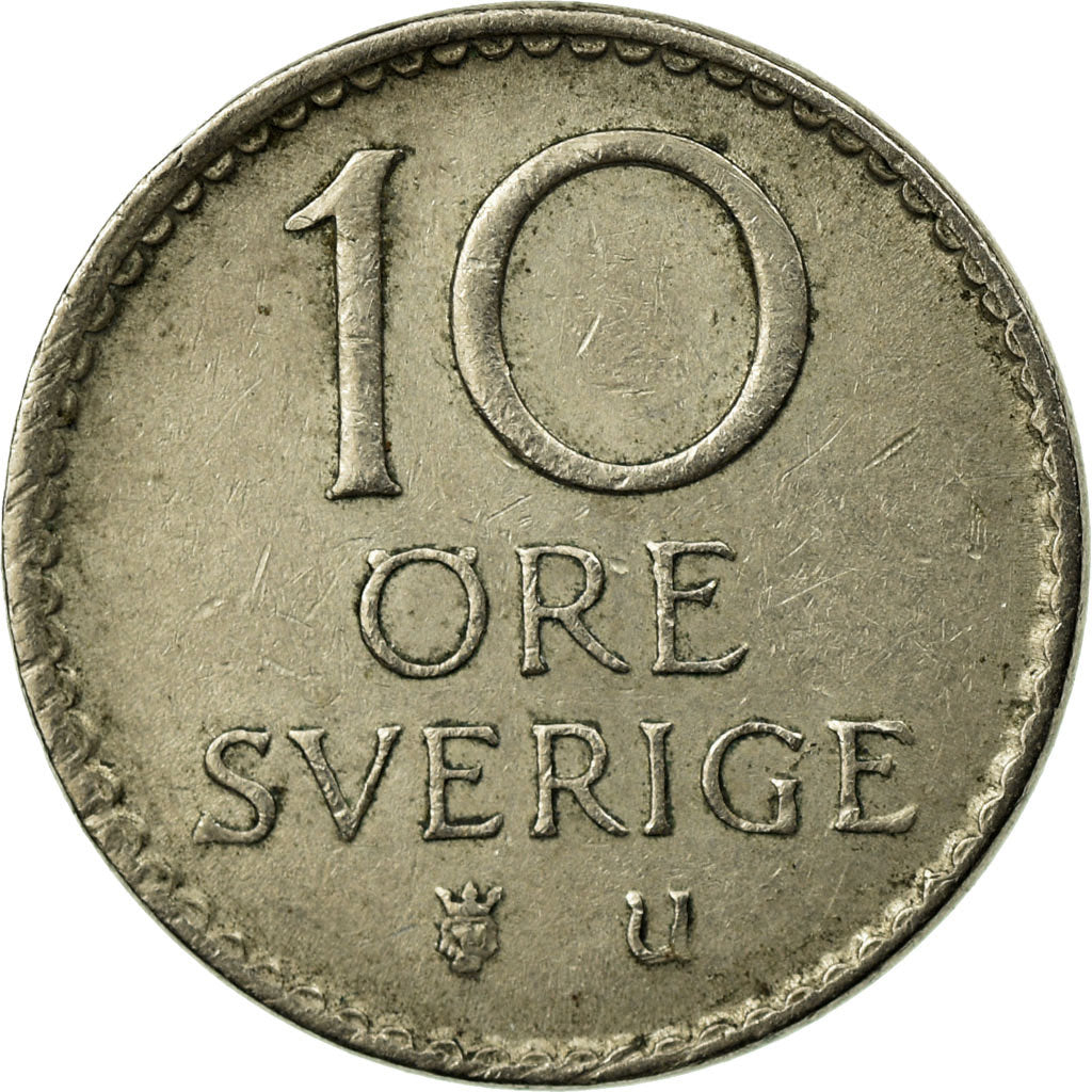 Coin, Sweden, Gustaf VI, 10 Öre, 1962, EF(40-45), Silver, KM:823