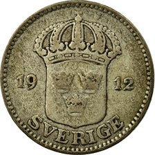 Coin, Sweden, Gustaf V, 25 Öre, 1912, VF(20-25), Silver, KM:785