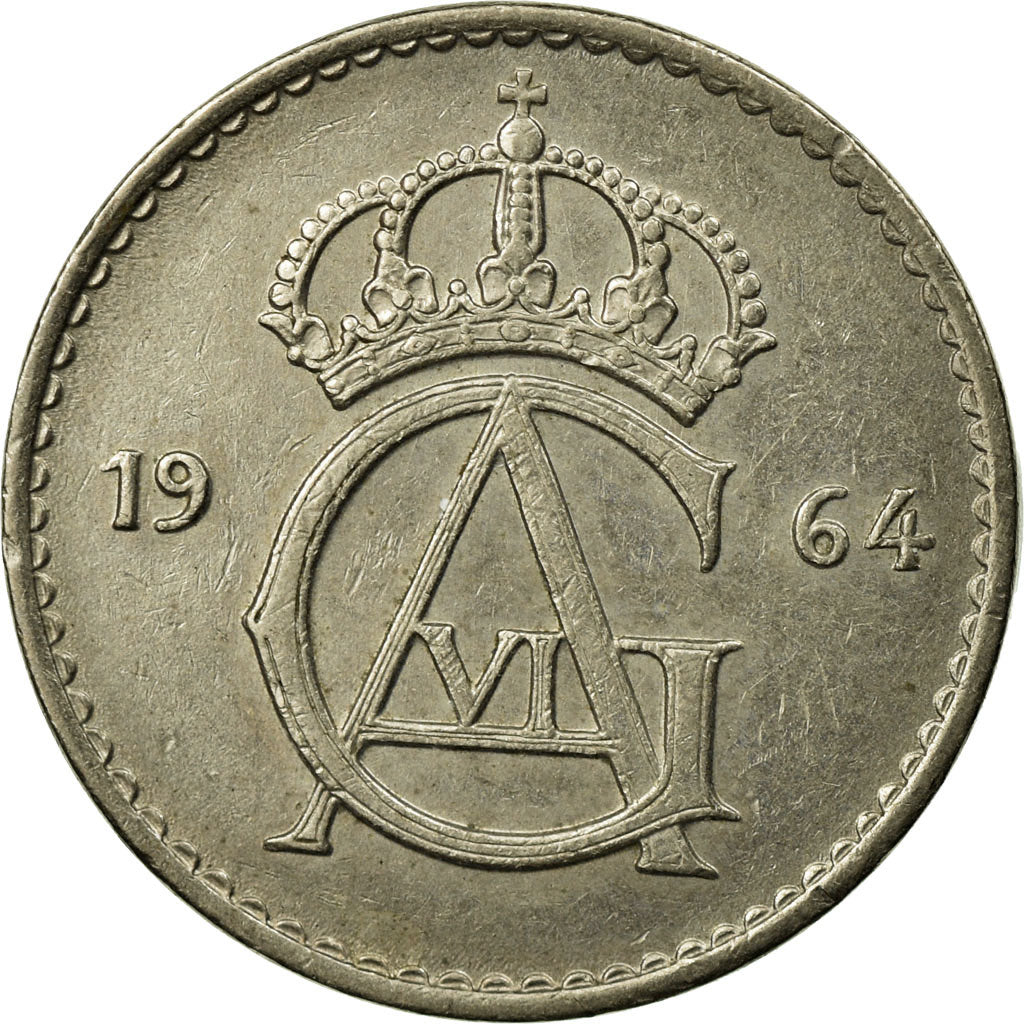 Monnaie, Suède, Gustaf VI, 25 Öre, 1964, TTB, Copper-nickel, KM:836