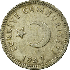 Coin, Turkey, 50 Kurus, 1947, AU(50-53), Silver, KM:882