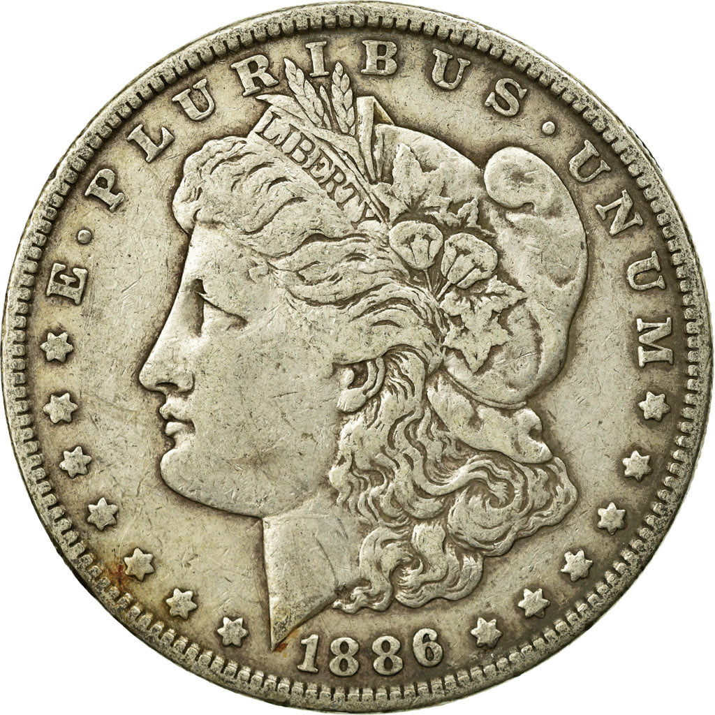 Coin, United States, Morgan Dollar, Dollar, 1886, U.S. Mint, Philadelphia