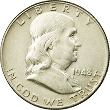 Coin, United States, Franklin Half Dollar, Half Dollar, 1948, U.S. Mint