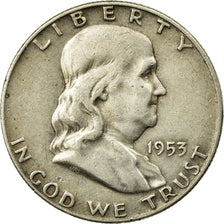 Coin, United States, Franklin Half Dollar, Half Dollar, 1953, U.S. Mint, Denver