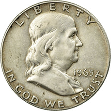 Coin, United States, Franklin Half Dollar, Half Dollar, 1963, U.S. Mint, Denver