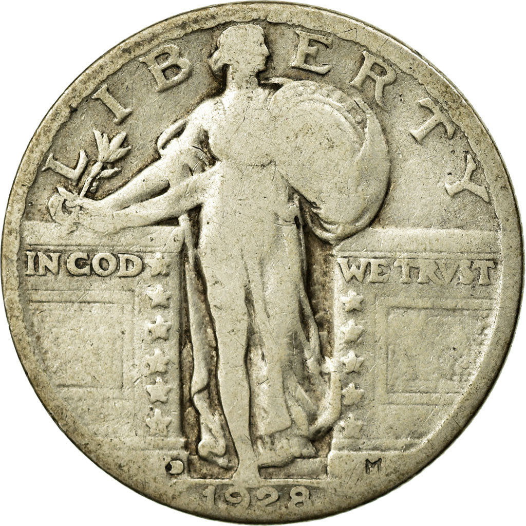 Coin, United States, Standing Liberty Quarter, Quarter, 1928, U.S. Mint, Denver