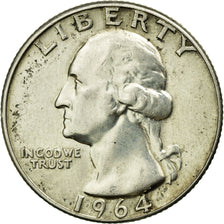 Coin, United States, Washington Quarter, Quarter, 1964, U.S. Mint, Philadelphia