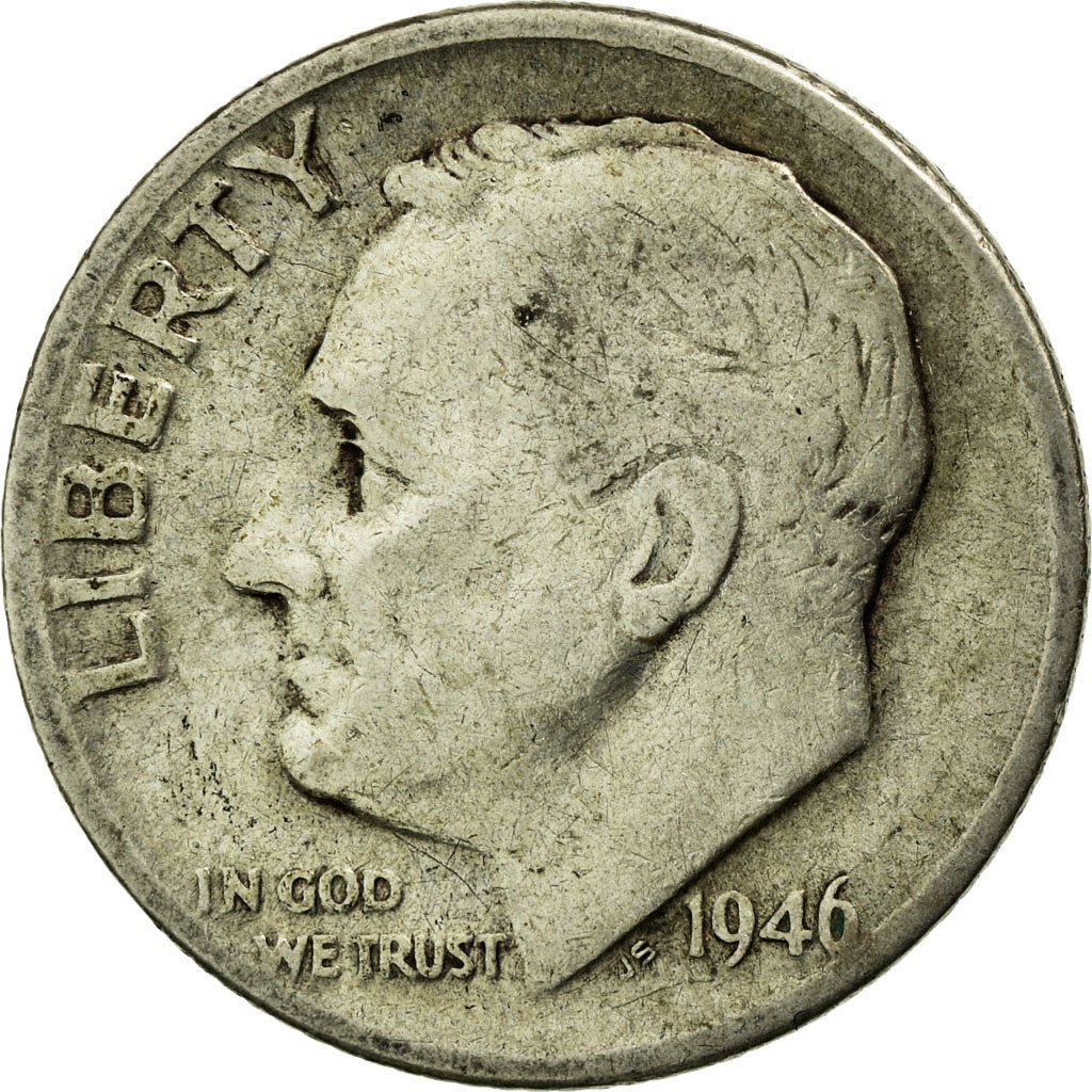 Moeda, Estados Unidos da América, Roosevelt Dime, Dime, 1946, U.S. Mint