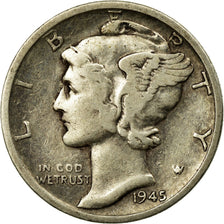 Coin, United States, Mercury Dime, Dime, 1945, U.S. Mint, San Francisco