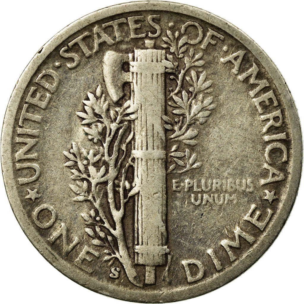 Coin, United States, Mercury Dime, Dime, 1945, U.S. Mint, San Francisco