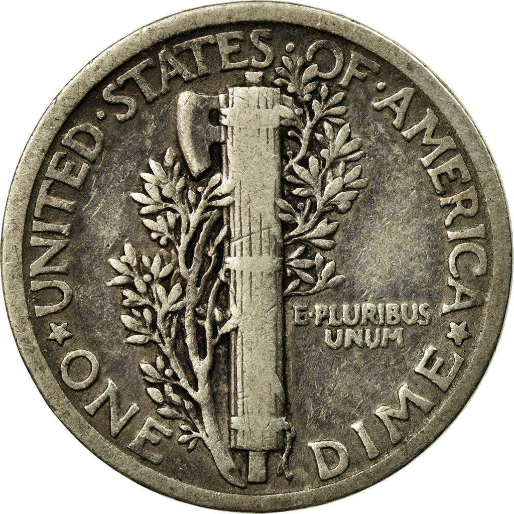 Coin, United States, Mercury Dime, Dime, 1920, U.S. Mint, Philadelphia