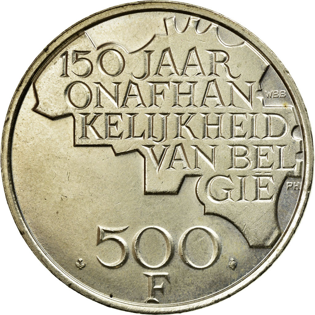 Coin, Belgium, 500 Francs, 500 Frank, 1980, Brussels, EF(40-45), Silver Clad