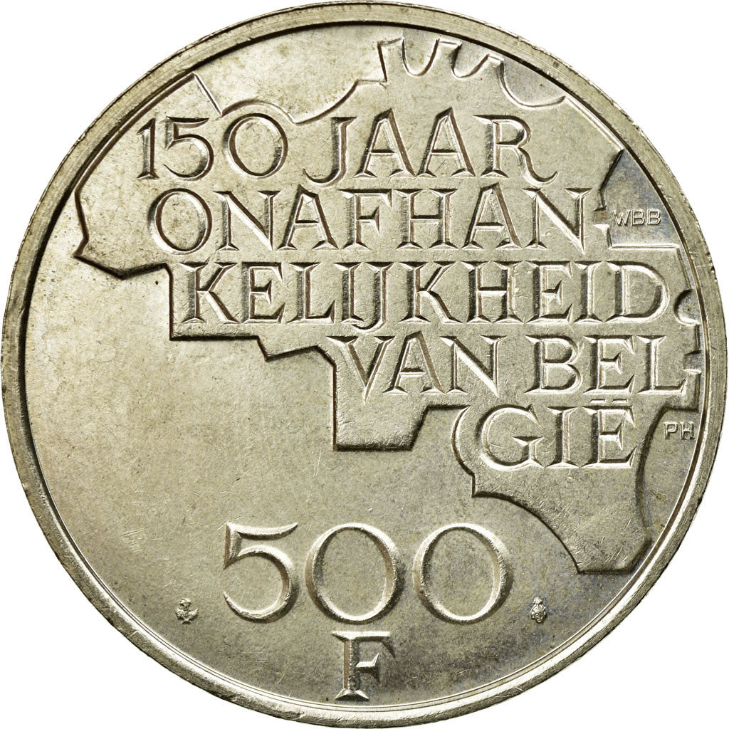 Coin, Belgium, 500 Francs, 500 Frank, 1980, Brussels, EF(40-45), Silver Clad