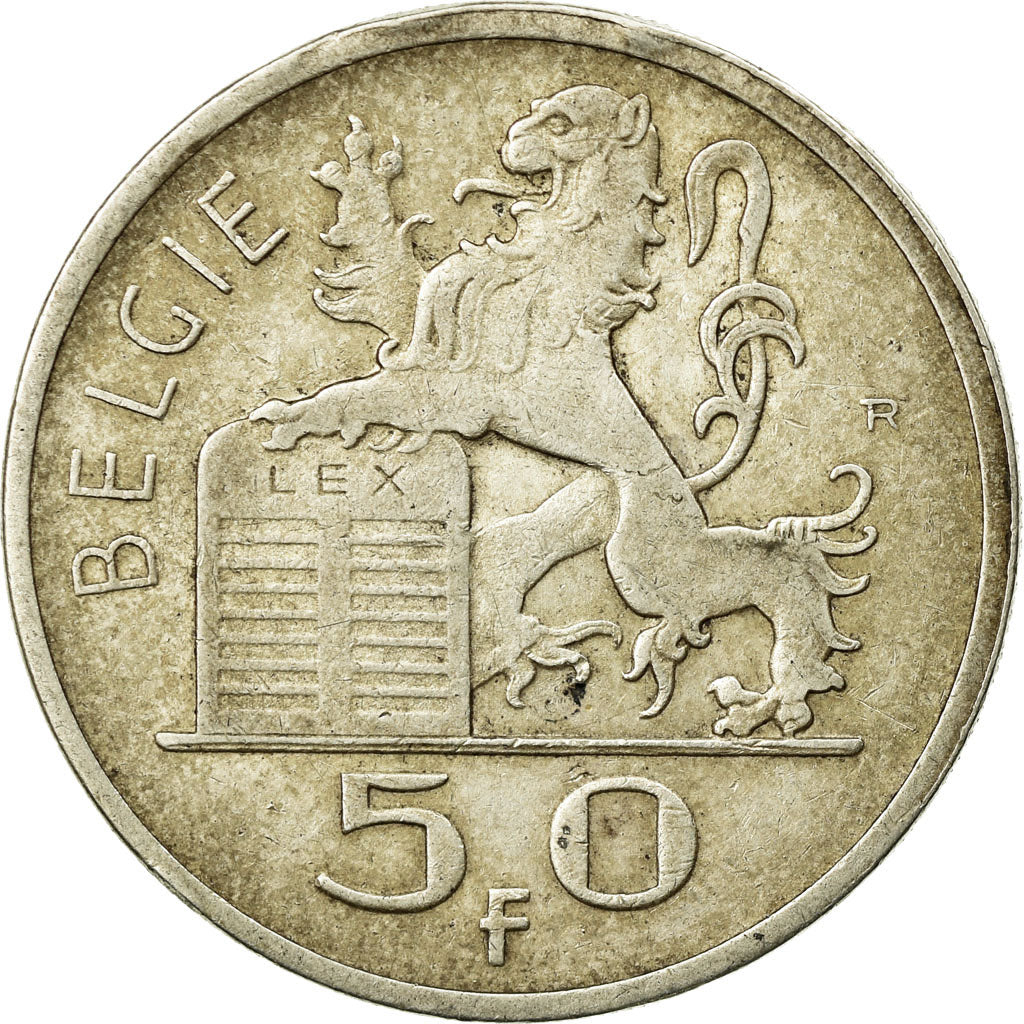 Coin, Belgium, 50 Francs, 50 Frank, 1948, VF(30-35), Silver, KM:137