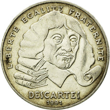 Coin, France, Descartes, 100 Francs, 1991, EF(40-45), Silver, KM:996