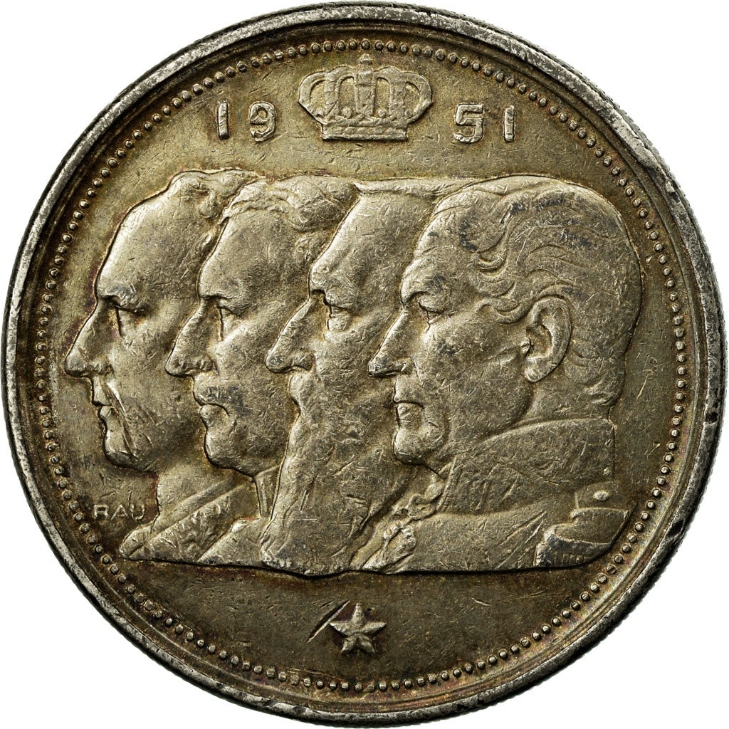 Coin, Belgium, 100 Francs, 100 Frank, 1951, EF(40-45), Silver, KM:139.1