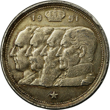 Coin, Belgium, 100 Francs, 100 Frank, 1951, EF(40-45), Silver, KM:139.1
