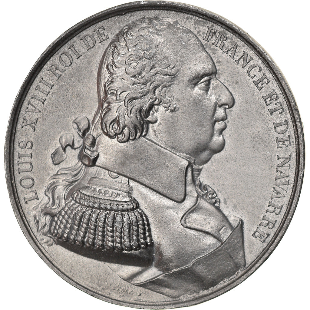 France, Médaille, Les rois de France, Louis XVIII, History, Caqué, SUP, Tin