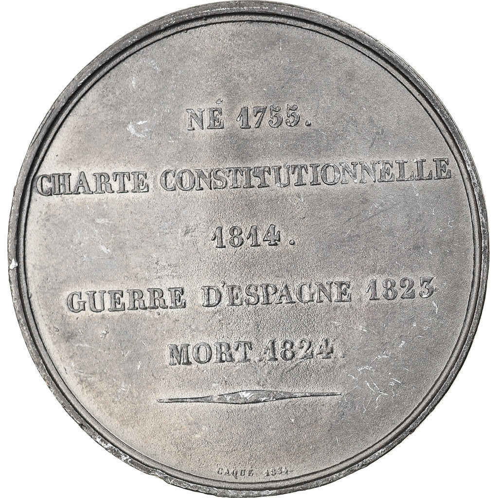 France, Médaille, Les rois de France, Louis XVIII, History, Caqué, SUP, Tin