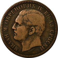 Coin, Serbia, Milan I, 10 Para, 1879, EF(40-45), Bronze, KM:8