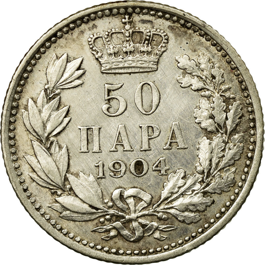 Coin, Serbia, Peter I, 50 Para, 1904, EF(40-45), Silver, KM:24.1