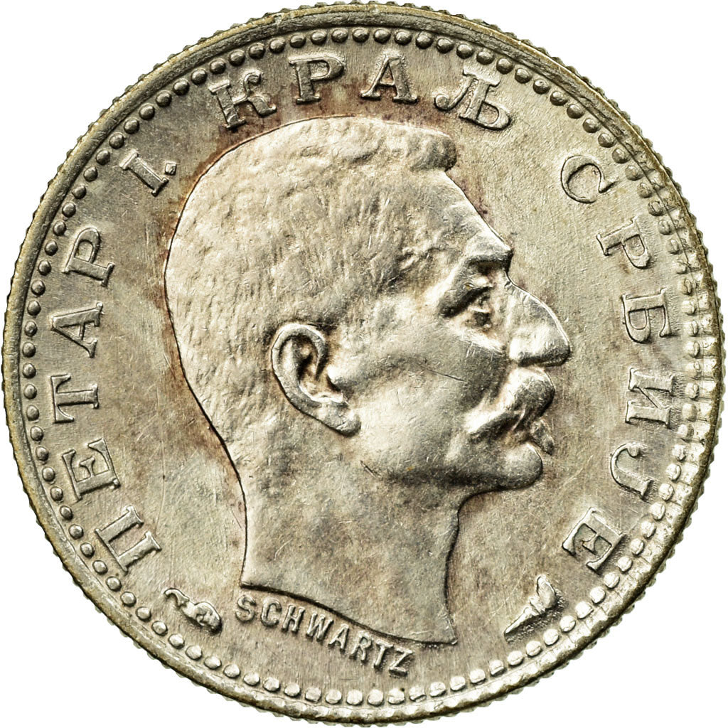 Coin, Serbia, Peter I, 50 Para, 1915, AU(55-58), Silver, KM:24.1