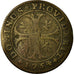 Moneda, CANTONES SUIZOS, BERN, 1/2 Batzen, 1754, Bern, BC+, Vellón, KM:91