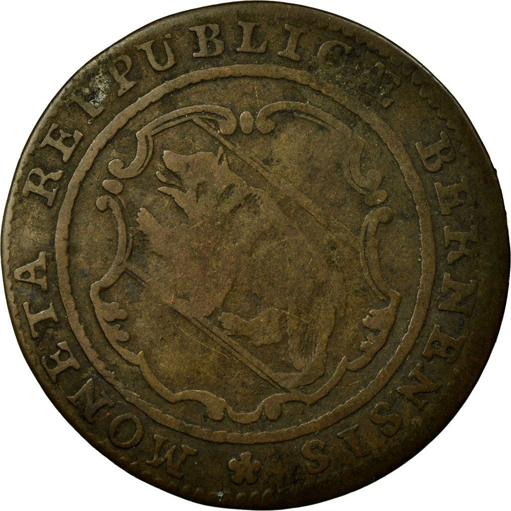 Coin, SWISS CANTONS, BERN, 1/2 Batzen, 1775, Bern, VF(30-35), Billon, KM:91